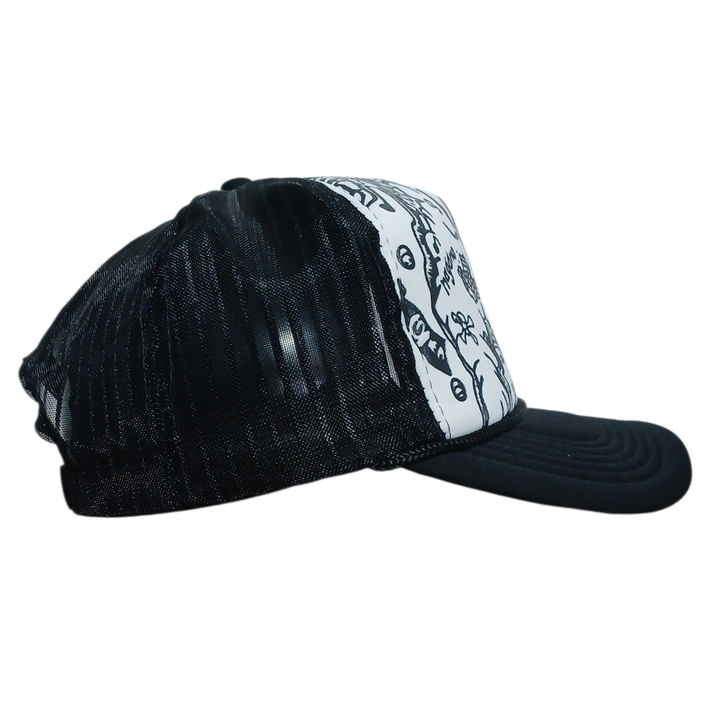 Baby ape character graphics snapback hat Wht/Blk - Picture 4 of 4